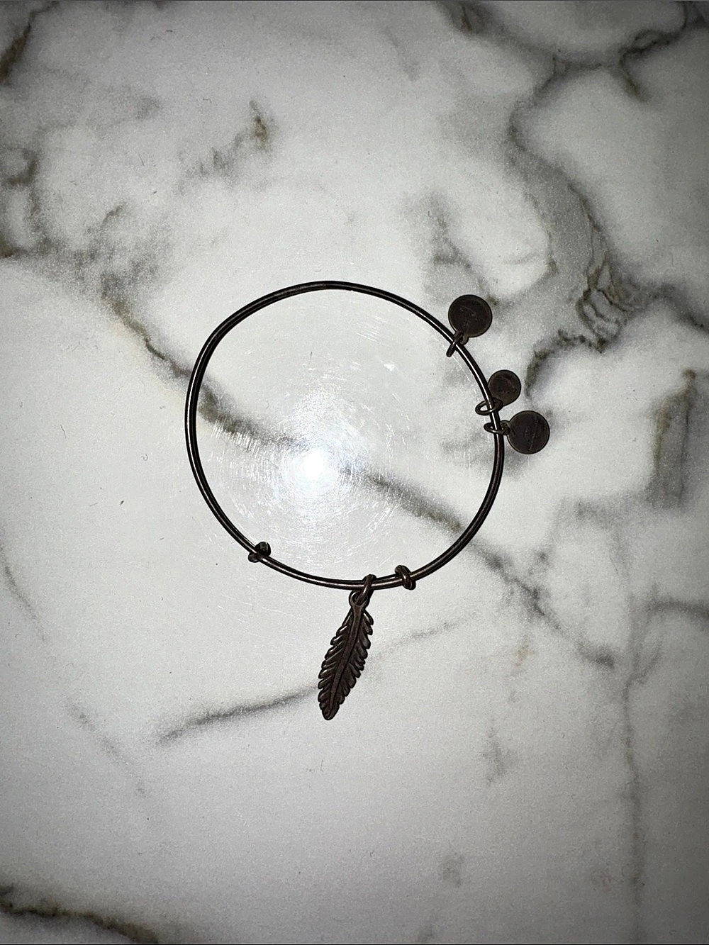 Alex and Ani Feather expandable wire bangle